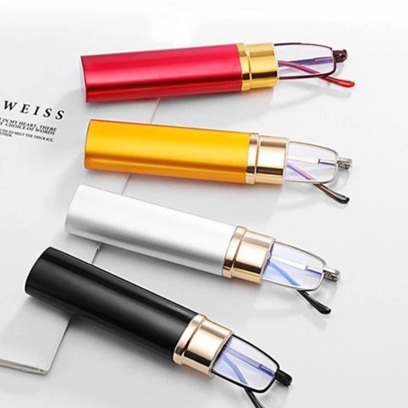 Lesebrille Blaulichtfilter für Männer Frauen Metallrahmen Tragbar HD Stifthalter Ultraleichte Brille Augenschutz Brille