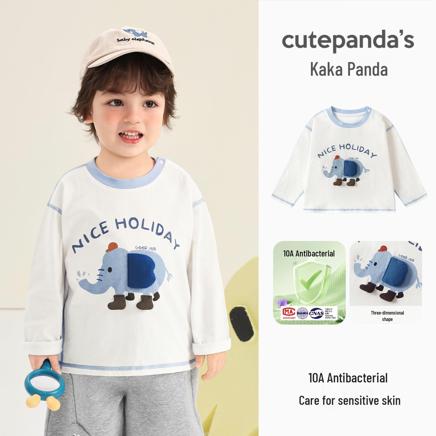 

Детская футболка с длинным рукавом Kaka Panda: Весенне-осенний топ для мальчиков и девочек. 100 cm