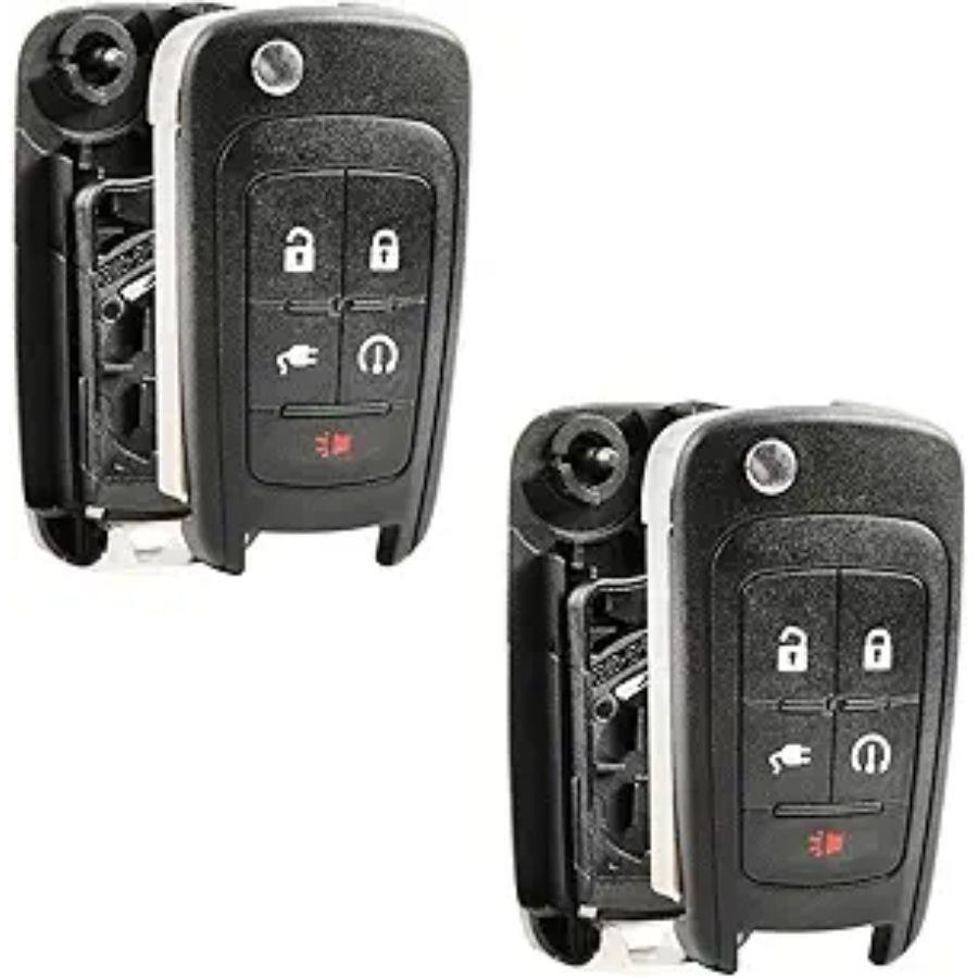 Replacement for 2011-2015 5-Button Remote Key Fob Shell Case (Set of 2)