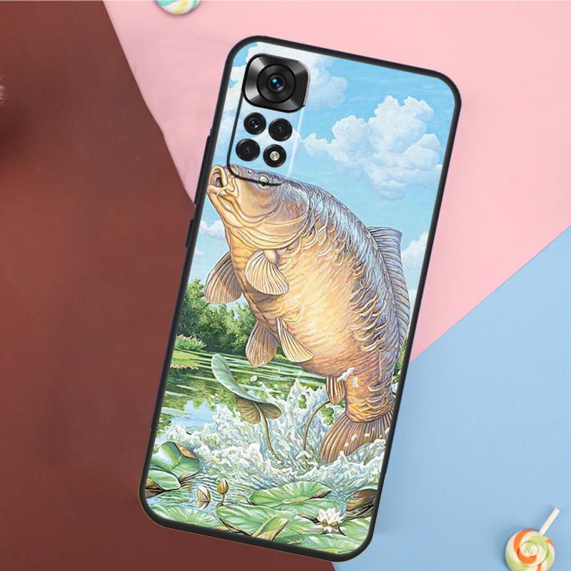 Carps Fish Fishing Cover For Xiaomi Redmi Note 14 13 12 9 10 11 Pro 9S 10S 11S 12S Redmi 14C 10C 12C 13C Case