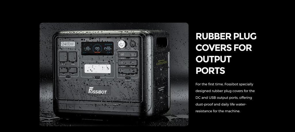 FOSSiBOT F2400 Portable Power Station 2400W Output 2048Wh LiFePO4 Battery 13 Output Ports 1.5-2 Hours Fast Charging