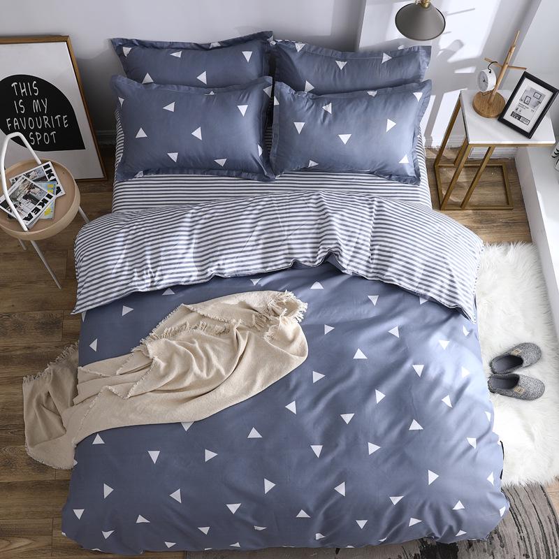 Комплект постельного белья из 4 предметов, дышащее покрывало, приятное для кожи, хлопковое украшение для кровати Twin 3Pcs