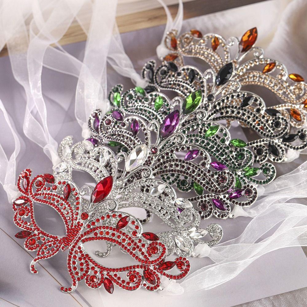 Face Decoration Accessories Rhinestone Masquerade Mask Fashion Accessory Costume Prop Venetian Mask Shiny Crystal