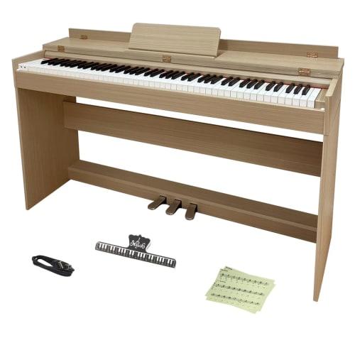 Longeye 88-Key Hammer Action Digital Piano with Piano Touch, MOLD1, 3 Pedals, Dustproof Cover, Flip Cover, Wooden Stand, Dual Headphone Compatible, MI