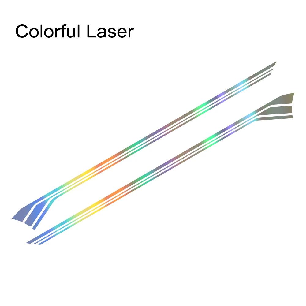 

2PCS Long Striped Car Door Side Skirt Stickers For Ford Fiesta Self-adhesive Vinyl Decals Auto Decoration Stickers Accessories