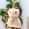 Fluffy Plush Alpaca Keychain with Vibrant Colorful Bells Cute Charm for Backpack Car Key Pendant