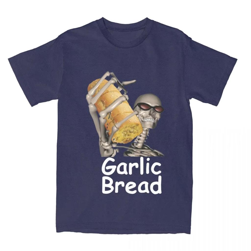 Streetwear Funny Meme I Love Garlic Bread Skeleton T-shirts Women's Unisex Bavlněné Letní Casual Harajuku Oversized Short Sleeve