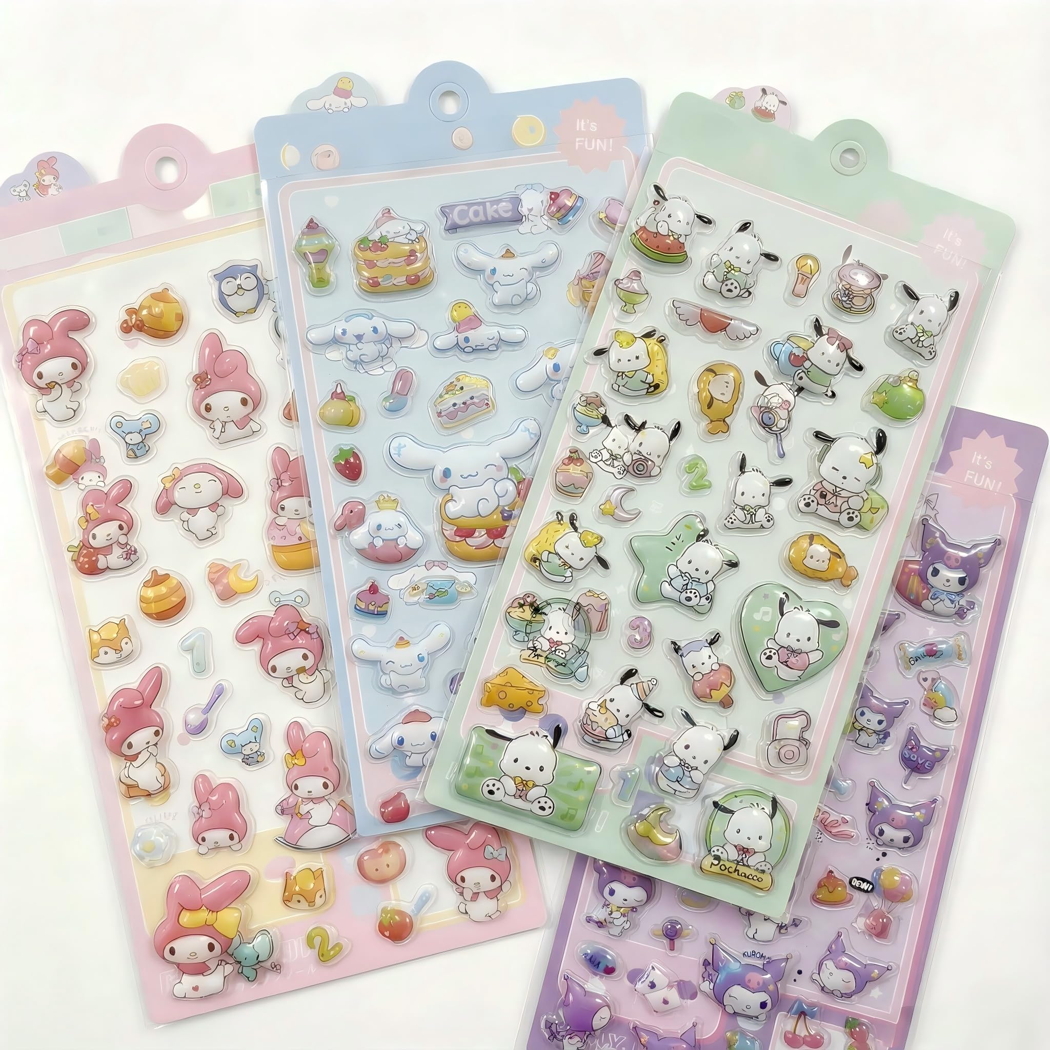 

Ocukly 3D Набор из 4 шт. 3D Мягкие ПВХ Награды-Украшения для 3D Объемные Мультяшные Рельефные Наклейки для и Бутылок с Водой Наклейки, - Puku-Puku Наклейки,