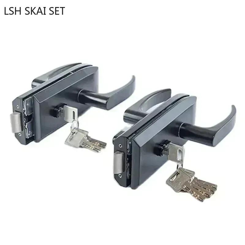 Büro Glastürschloss Badezimmer Edelstahl Griff Türschloss Schlafzimmer Balkon Glastür Lockset Home Security Hardware