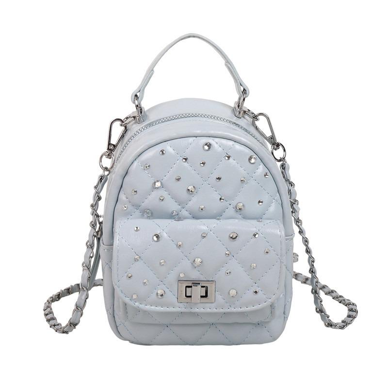 Spring new retro premium diamond chain commuter backpack women's mini cute simple shoulder bag