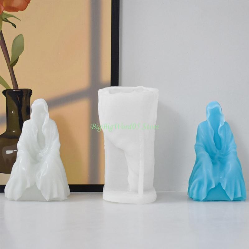 24TE Black Clothes Man Silicone Molds Wedding Party Dinner Candle Making Soap Molds DIY Handwork Aromath Home Decor Mold