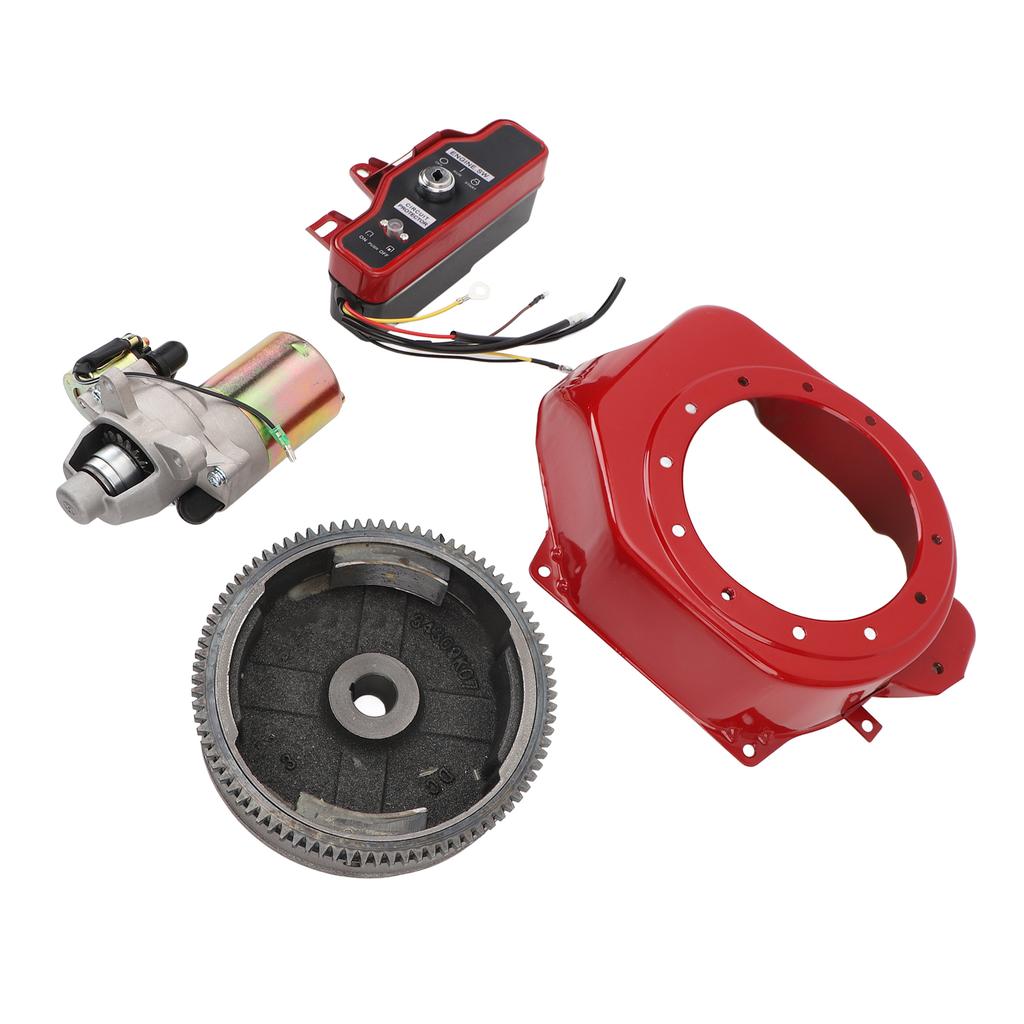 Electric Start Kit Smoother Start Switch Starter Motor Ignition Flywheel Cover for GX160 GX200 5.5HP 6.5HP 4 Stroke
