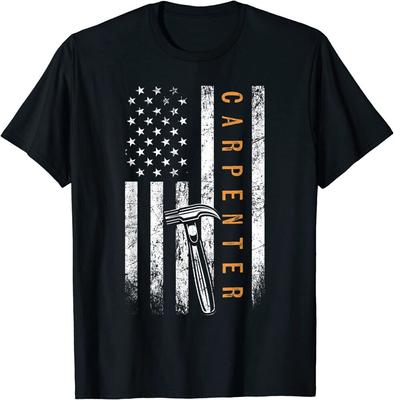 Charpentier drapeau américain Design grand T-shirt unisexe Premium