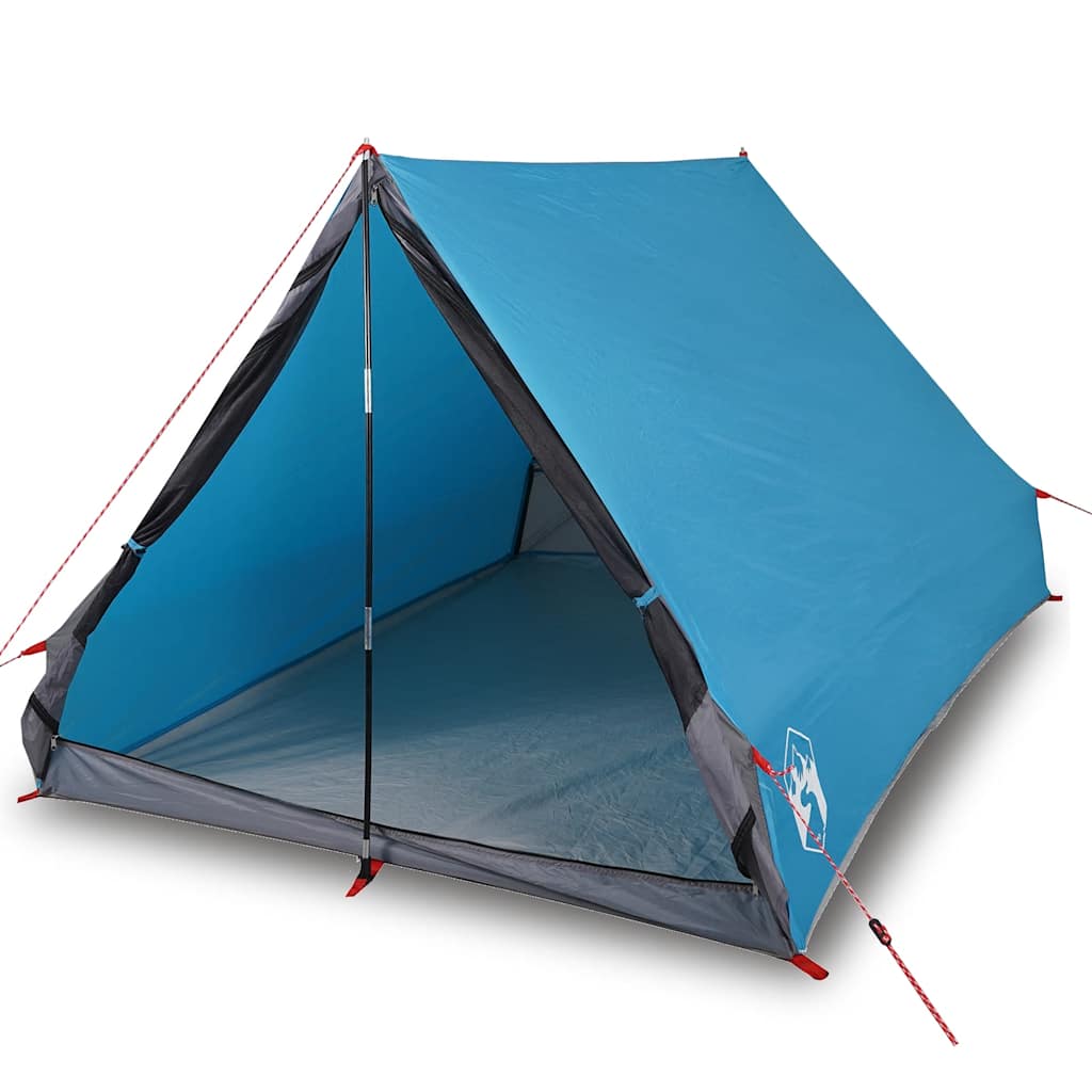 Camping Wedge Tent 2 Persons Blue Waterproof