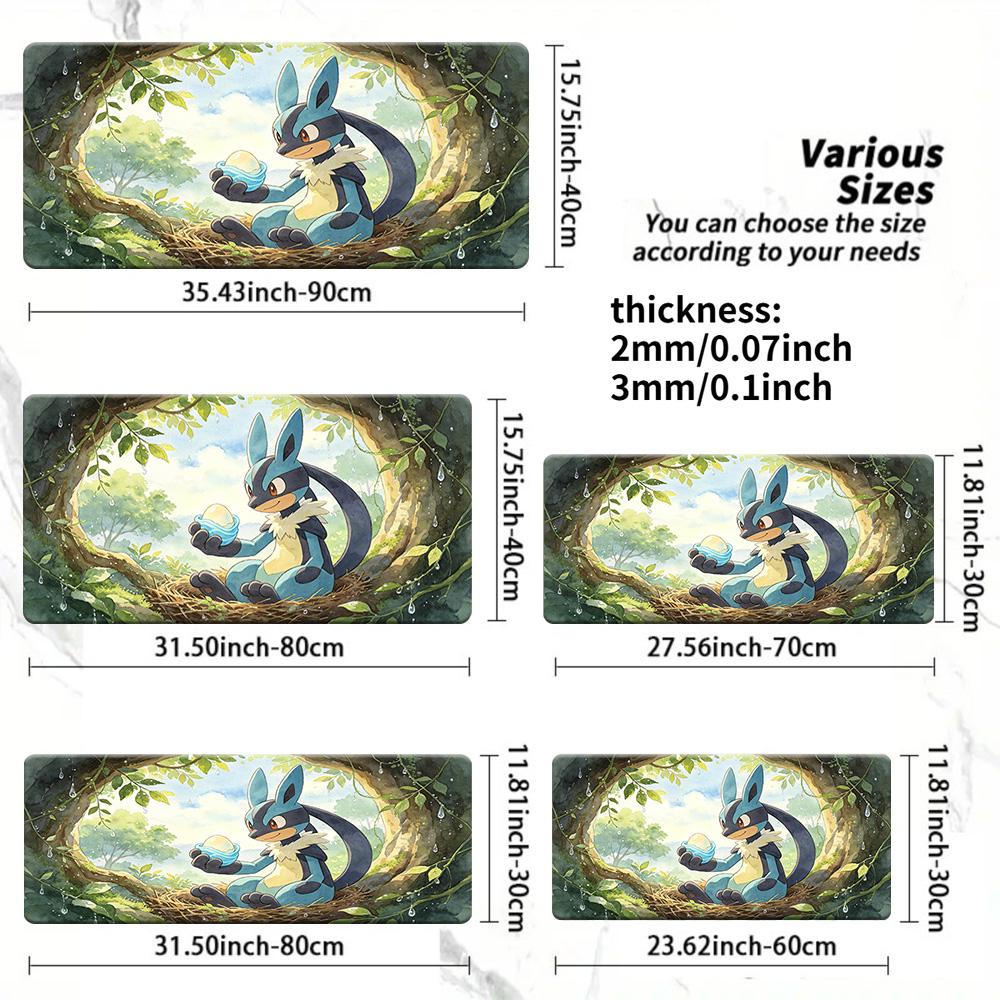 Watercolor Bamboo Forest Birds Butterflies NonSlip TCG Playmat 30x80x0.2cm