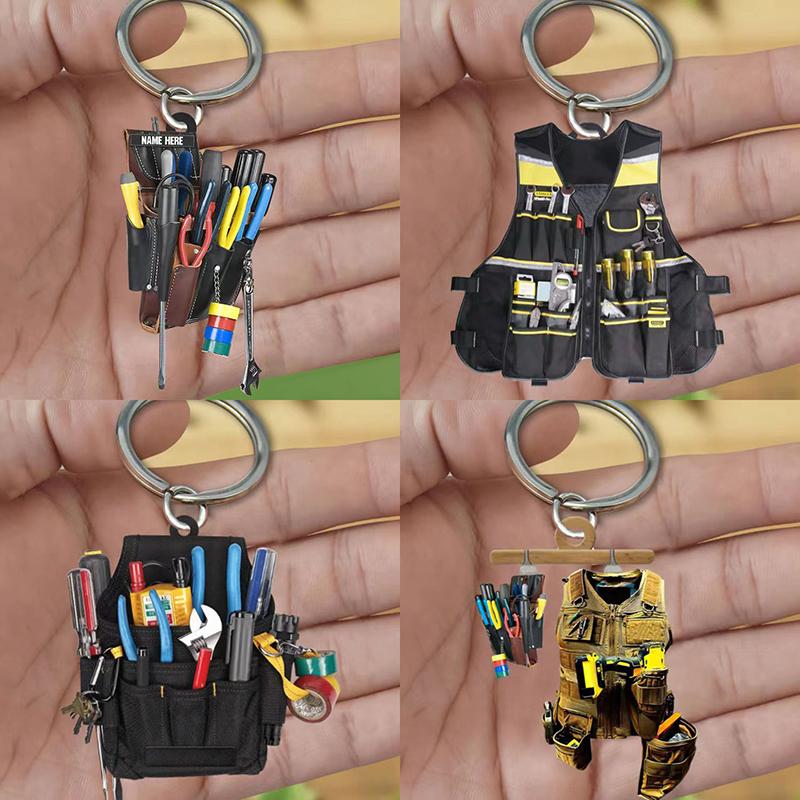 Unique Personalized Acrylic Electrician Tool Keyring Electrician Tool Bag Hanging Pendant Decoration Bag Accessories Gift