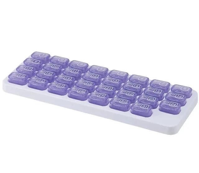 UNTIOR Dispenser Container Box Holder Organizer Weekly 31 Grids Monthly Pill Box Removable Keyboard Shape Medicine Pill Case