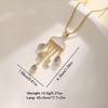 QIKU Women Gold Cloud Raindrop Pendant Necklace Mother of Pearl CZ Inlay Dainty Chain Jewelry for Daily Wear and Gift
