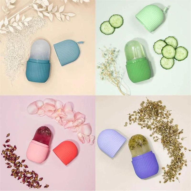 Silicone Face Ice Mold Skin Care Beauty Ice Facial Roller Face Massager Ice Trays Ice Globe Balls Beauty Lifting Contouring Tool