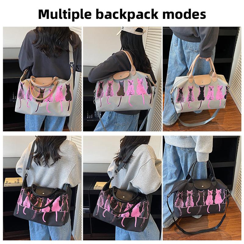 Women Crossbody Bag Shoulder Bag Cat Print Travel Cute Creative Student School Bag Travel Simple Fashion Travel Bag