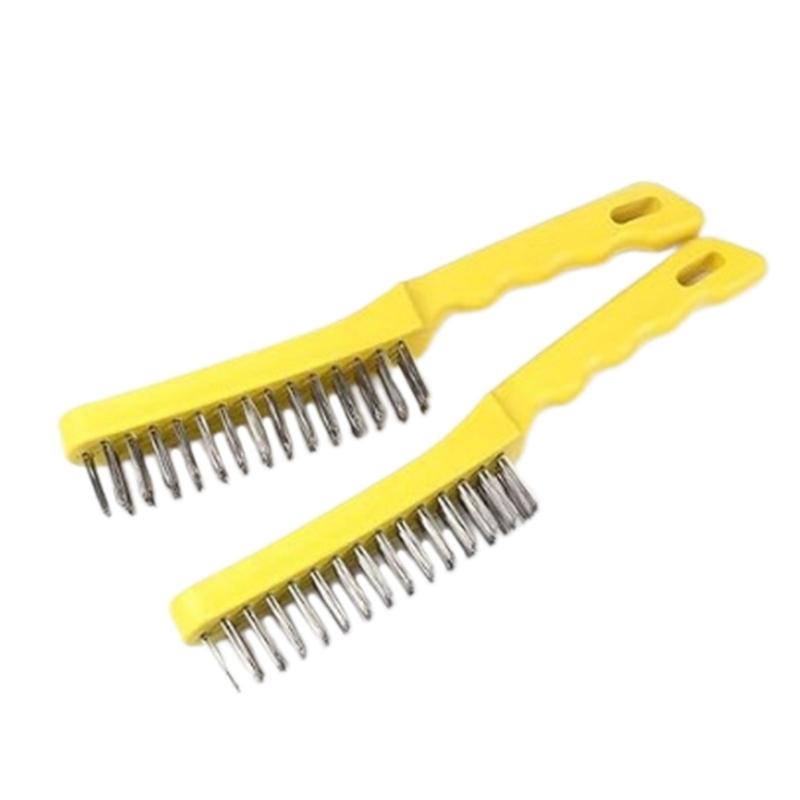 Stainless Steel Wire Scratch Brush Slip Resistant Handle Rust Remover For Welding Dust Removal And Rust Cleaning