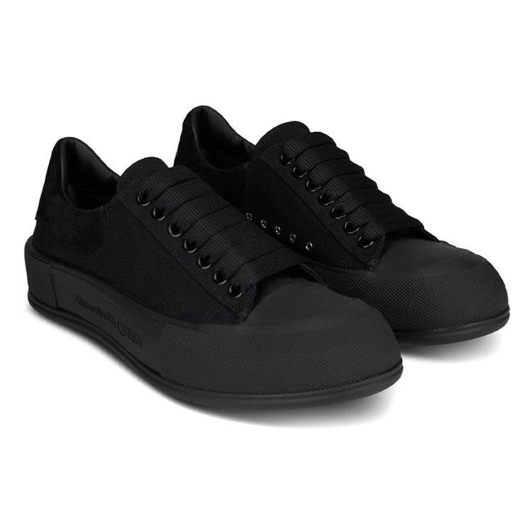 Alexander McQueen Deck Skate Plimsoll Lace Up Triple Black 654594W4MV71000