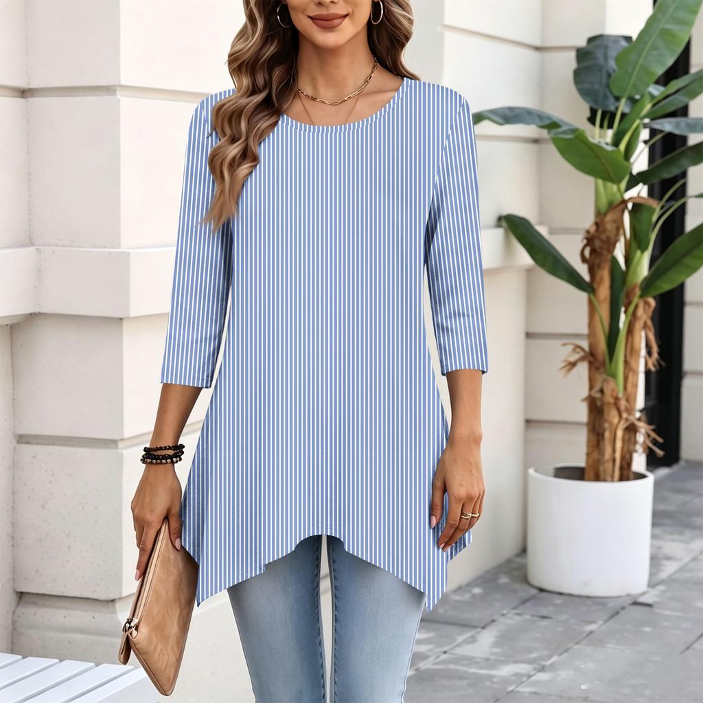 Women's Fashion Casual 3/4 Sleeve Pullover Top for Everyday Wear