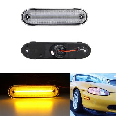 2pcs Front LED Side Marker Light Bumper Lamp For Mazda Miata MX-5 1990-05 Amber