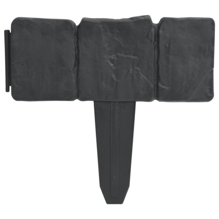 VidaXL Clôture de jardin/pelouse Plastique Aspect de pierre 41 pcs 10m