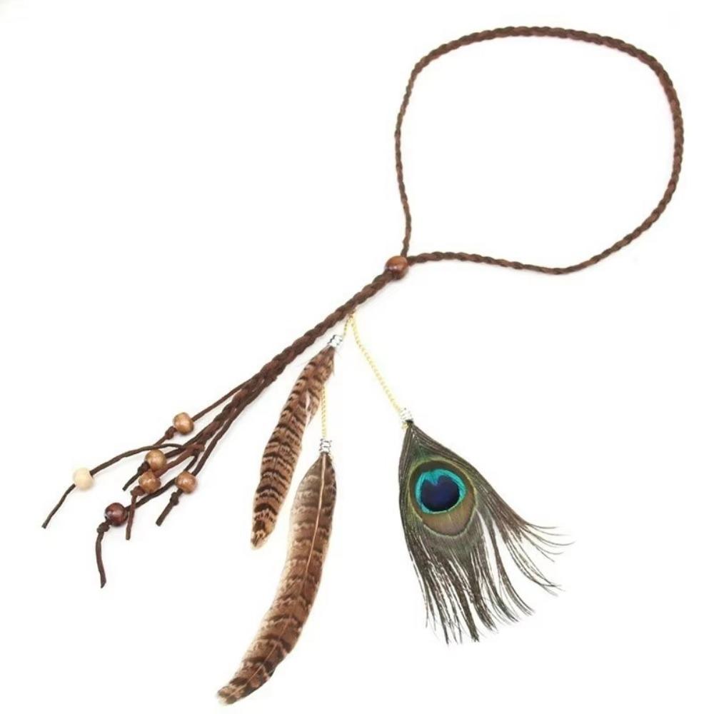 Adjustable Boho Hairband Feather Indian Headdress Ethnic Hair Accessories  Stage Performance