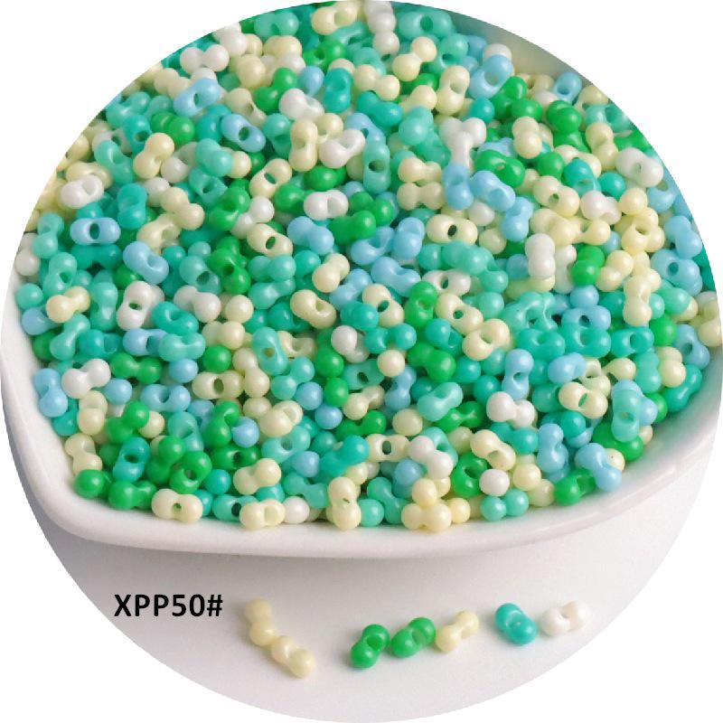 2x4mm Solid Color Glass Peanut Beads for DIY Jewelry & Hair Accessories