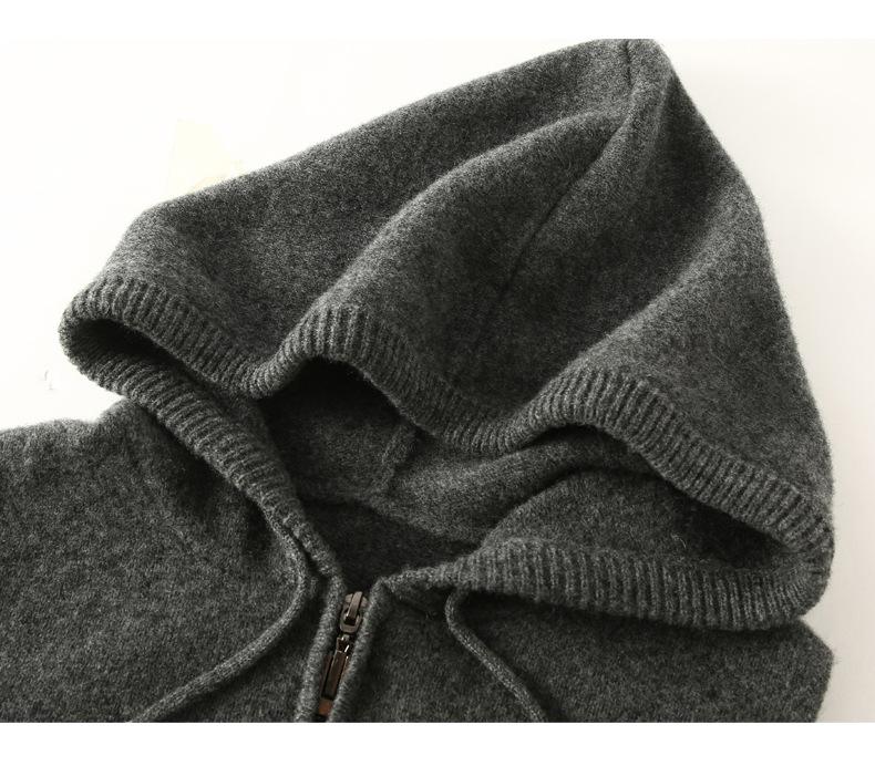 2026 Autumn Soft Pure Wool Hooded Knit Vest - Casual, Skin-Friendly, Loose Zipper Top