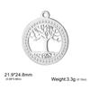Xiaomi 3pcs/lot Amulet Tree of Life Round Clear Zircon Pendant Stainless Steel Gold Color Charms for Necklace Earring Jewelry Making