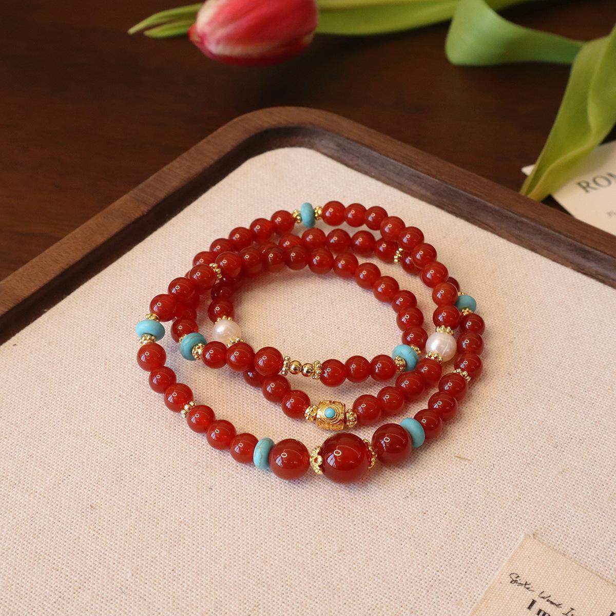Natural stone beaded bracelet agate bracelet.fashion women daily jewelry gift