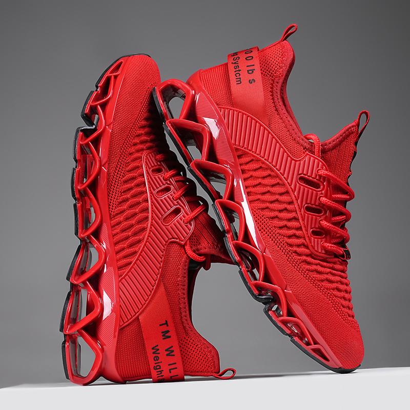 Новые легкие мужские кроссовки, удобные кроссовки с дышащей сеткой, модная мужская повседневная обувь, обувь с дышащей сеткой 39 красный