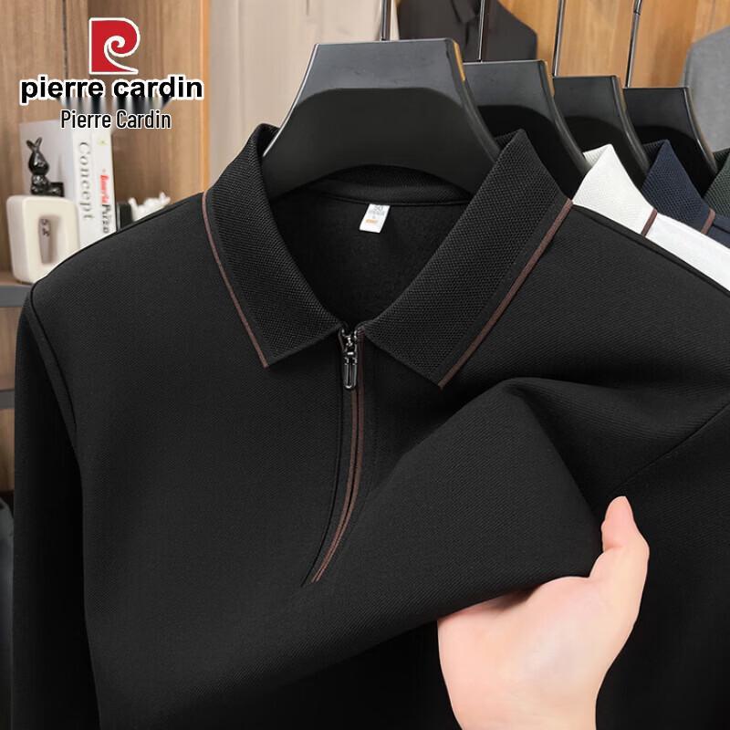 Pierre Cardin Men's Half-Zip Long Sleeve Polo Shirt