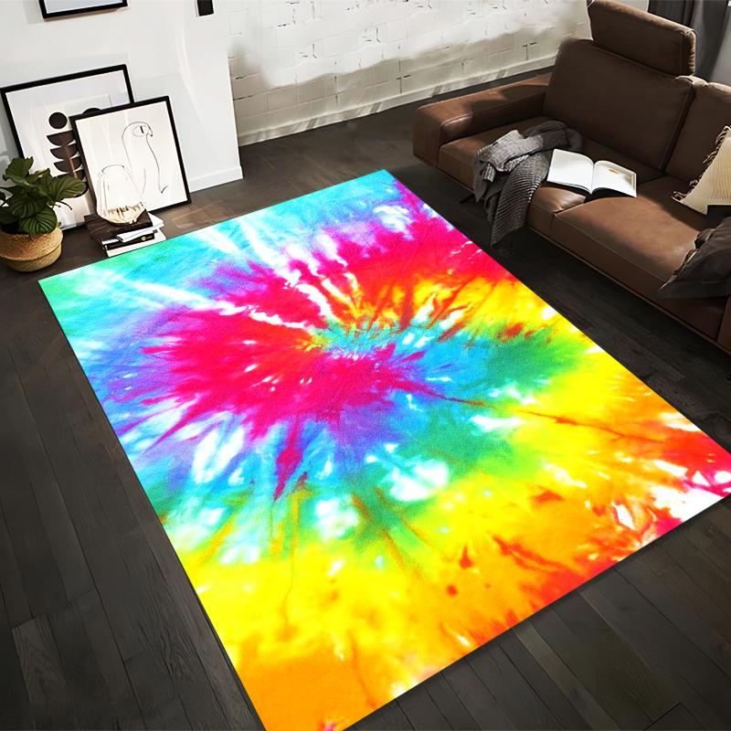 

Tie-Dye Pattern Carpet in Vibrant Multicolor Design for Home Decor Suitable for use as an anti-slip for living room bedroom sofas 40x60cm( 15x23in )