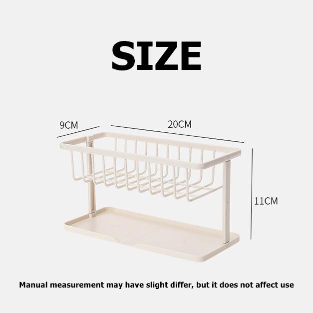 Suport de scurgere dublu pentru chiuvetă Suport de depozitare pentru burete Suport de scurgere pentru consumabile de depozitare pentru chiuvetă