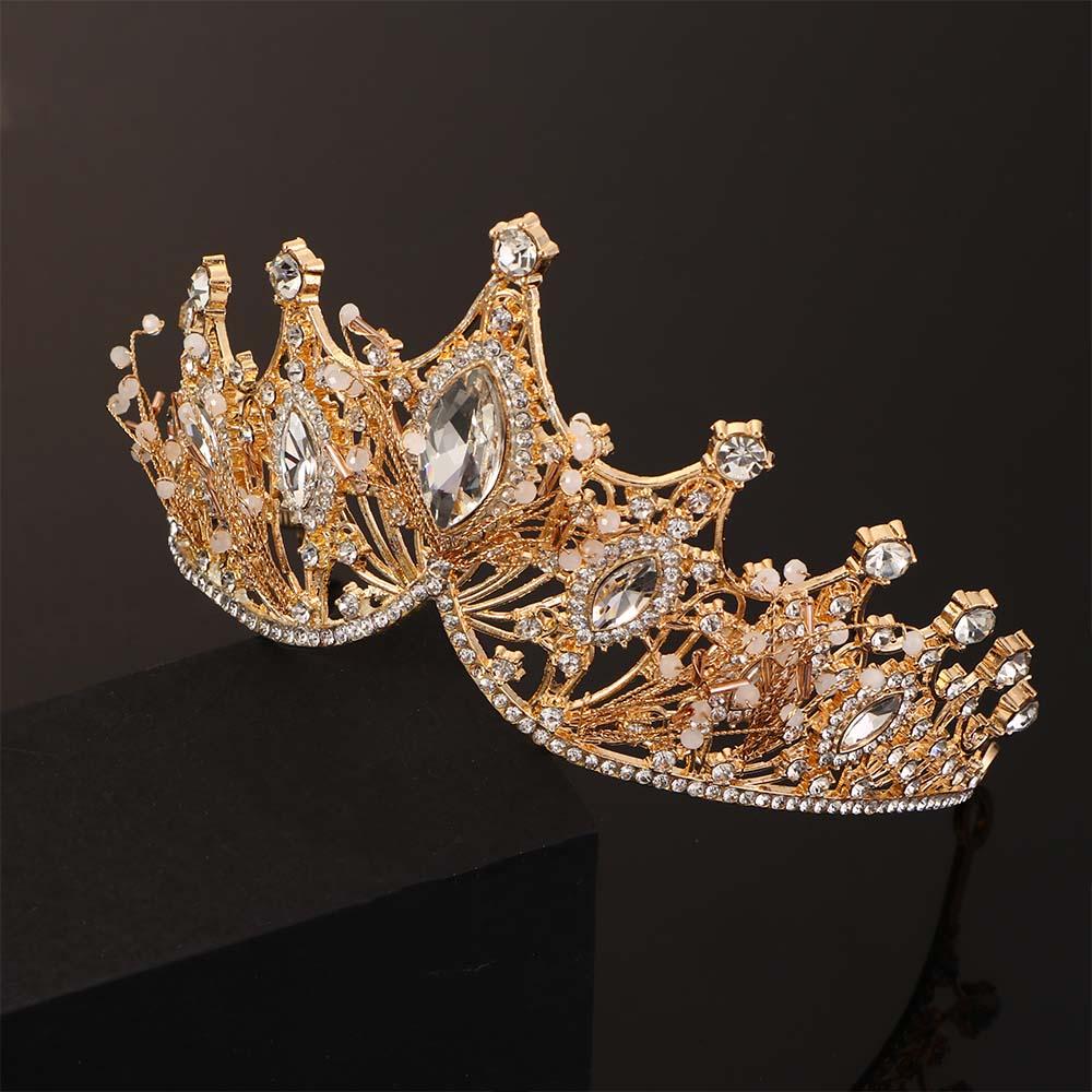 Dress Bridemaid Full  Headband Hair Accessories Crystal Tiara Wedding Headwear Bridal Crown