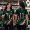 Damen Mexiko Nr. 11 V-Ausschnitt Fußballtrikot, Übergroßes Schnelltrocknendes Atmungsaktives T-Shirt für Nationalmannschafts-Fan Streetwear Tägliches Lässiges Outfit