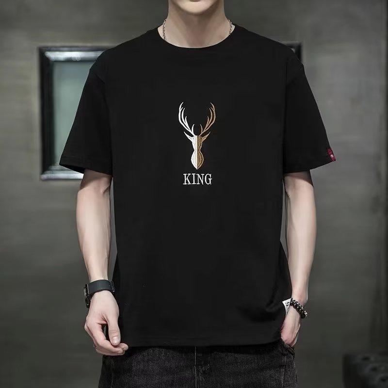 Gradually Change Smiley Face Summer Short-Sleeved T-Shirt Men'S Summer Trendy Brand Half-Sleeved Versatile T-Shirt Men'S Thin Summer Clothes