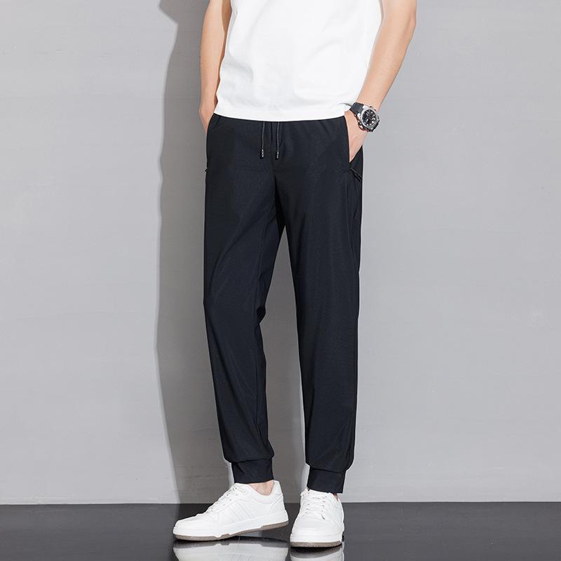 Pantaloni Estivi Taglia Grande in Seta Ghiaccio Pantaloni Casual da Uomo Asciugatura Rapida Traspiranti Pantaloni in Seta Ghiaccio