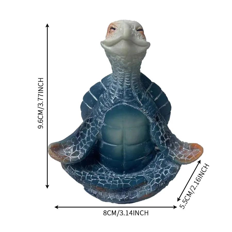 1pc Yoga Meditation Sitting Turtle Animal Statue Outdoor Resin Crafts Home Decoration Accessories