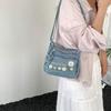 Lightweight Denim Zipper Crossbody Bag Stitching Line Embroidery Decoration Bag Hot Sale Casual Youth Women's Shoulder Bags