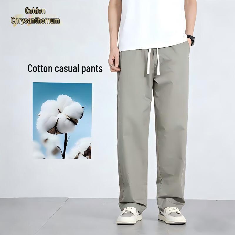 Men's Pure Cotton American Loose Straight-Leg Cargo Pants