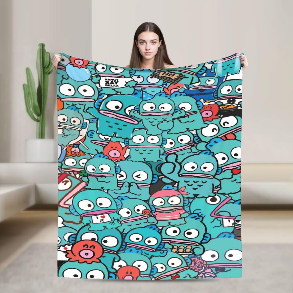 Hangyodon Hang in There Blanket Cover Fleece  Super Warm Throw Blanket for Bedding Couch Bed Rug