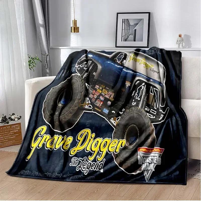 Monster Jam Grave Digger Truck Hot Wheels Sofadecke, leichte warme Isolierdecke, Bett, Büro, Auto, Knieschützer, Überwurfdecke