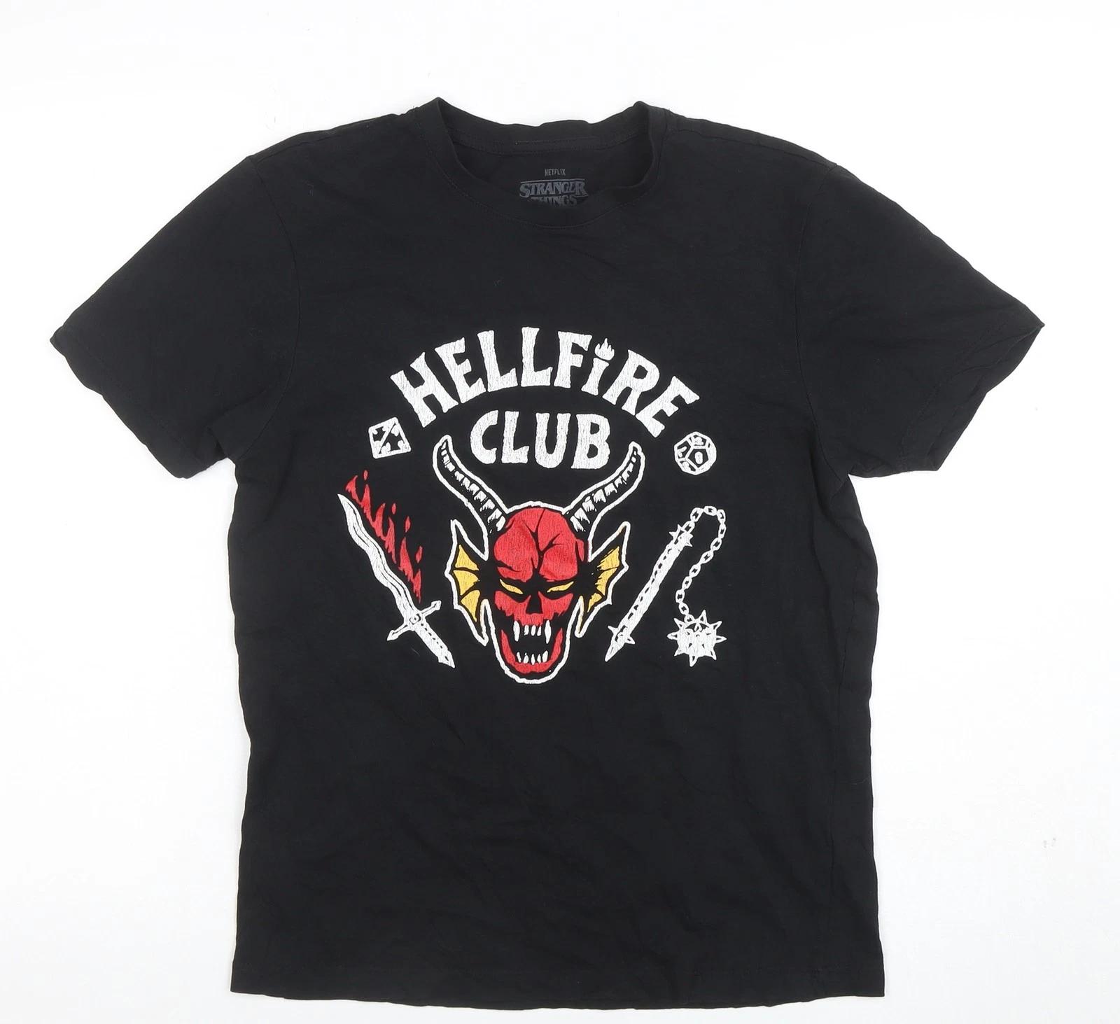 Netflix Stranger Things Hellfire Club Black Men s Small T-Shirt S