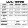 SZ309 Voltage Current Tester 1999 Counts Multimeter Multi Tester with Backlit Buzzer Ohmmeter Voltmeter