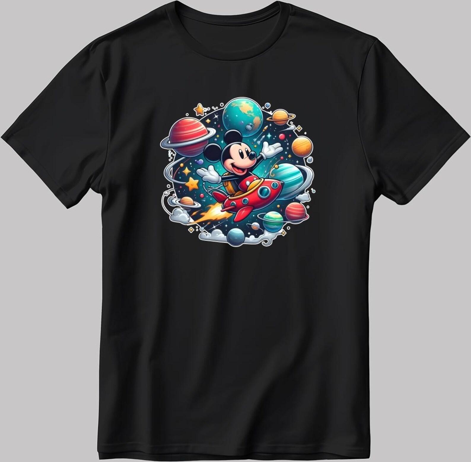 Astronaut Mickey Mouse Planets T-Shirt, Disney Space Travel P320 L